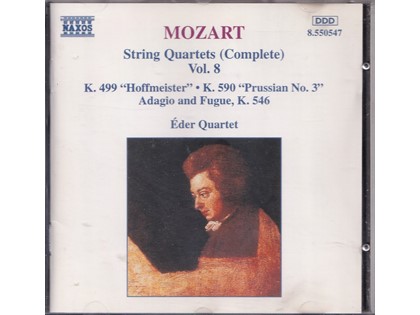 String Quartets Complete vol. 8 - Wolfgang Amadeus Mozart - Éder Quartet: János Selmeczi, Péter Szüts (viool), Sándor Papp (altviool), György Éder (cello)