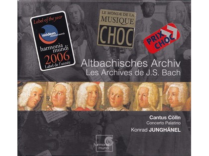 Altbachisches Archiv, Les Archives de J.S. Bach - Johann Bach, Heinrich Bach, Johann Sebastian Bach e.a. - Cantus Cölln, Bruce Dickey, Charles Toet, Concerto Palatino o.l.v. Konrad Junghänel